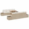 vidaXL Ensemble de canap&eacute; de jardin 9 pc Beige Poly rotin