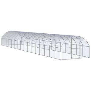 vidaXL Poulailler d'ext&eacute;rieur 3x16x2 m Acier galvanis&eacute;