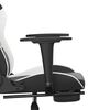 vidaXL Chaise de jeu avec repose-pied Noir et blanc Similicuir