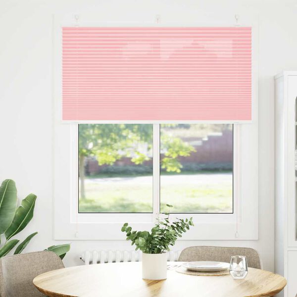 vidaXL Store pliss&eacute; rose 115x100 cm largeur du tissu 114,4cm polyester