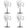 vidaXL Chaises pivotantes &agrave; manger lot de 4 blanc similicuir