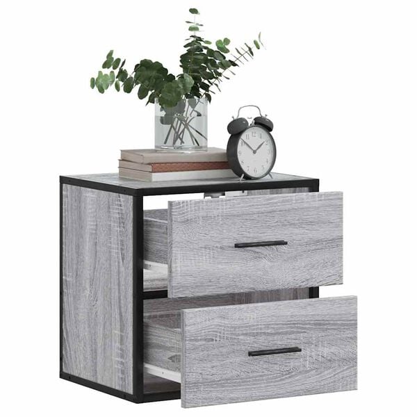 vidaXL Table de chevet murale sonoma gris 40x31x39,5 cm