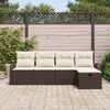 vidaXL Ensemble de canap&eacute; de jardin 5 pcs Marron Poly rotin