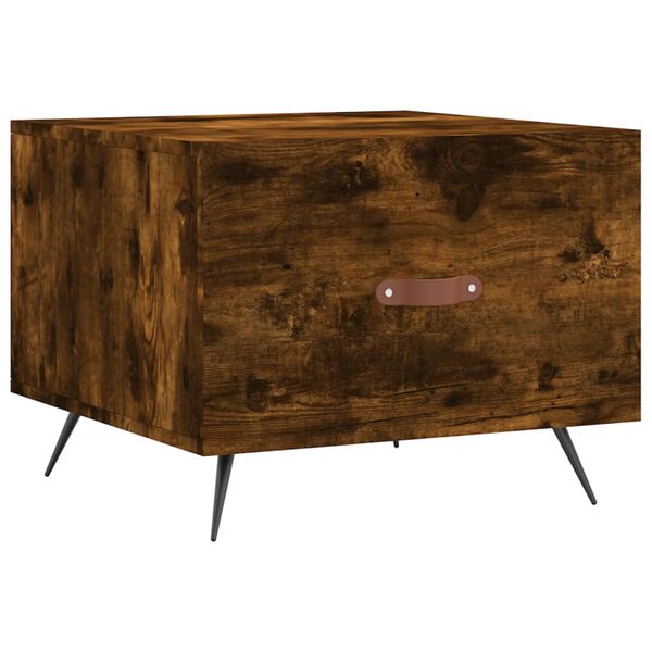 vidaXL Table basse Ch&ecirc;ne fum&eacute; 50x50x40 cm Bois d'ing&eacute;nierie