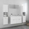 vidaXL Ensemble de meubles de bain Blanc brillant Bois d'ing&eacute;nierie