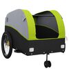 vidaXL Remorque de v&eacute;lo noir et vert 45 kg fer