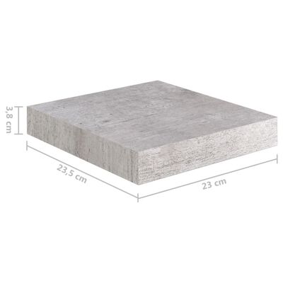 vidaXL Étagère murale flottante gris béton 23x23,5x3,8 cm MDF