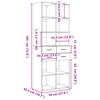 vidaXL Buffet haut gris b&eacute;ton 70x42,5x185 cm bois d'ing&eacute;nierie