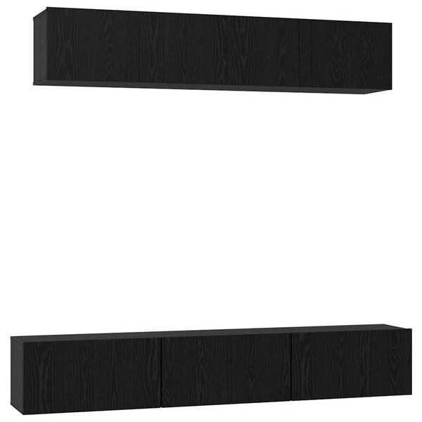 vidaXL Ensemble meuble TV 5 pcs Ch&ecirc;ne noir Bois d'ing&eacute;nierie