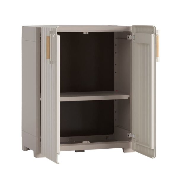 Keter Armoire de rangement basse Groove beige et sable
