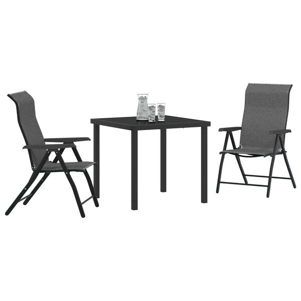 vidaXL Ensemble de salle &agrave; manger pour jardin 3 pcs Gris