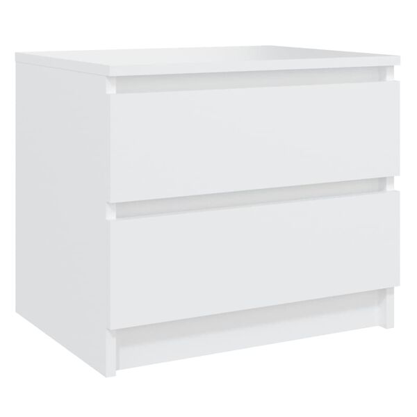 vidaXL Tables de chevet 2 pcs Blanc 50x39x43,5 cm Aggloméré
