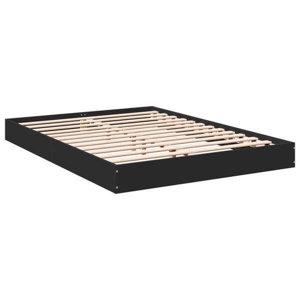 vidaXL Cadre de lit sans matelas noir 140x200 cm bois d'ing&eacute;nierie