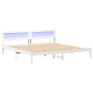vidaXL Cadre de lit avec t&ecirc;te de lit Blanc 180 x 200 cm Pin massif