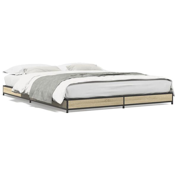 vidaXL Cadre de lit sans matelas ch&ecirc;ne sonoma 120x200 cm