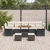 vidaXL Ensemble de canap&eacute; de jardin avec coussin 10 pcs Noir et Cr&egrave;me