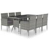 vidaXL Ensemble &agrave; Manger de jardin 7pcs R&eacute;sine tress&eacute;e Anthracite gris