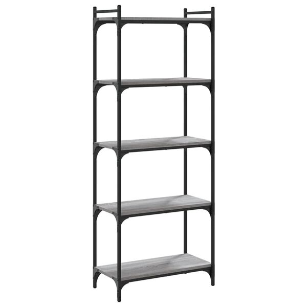 vidaXL Biblioth&egrave;que &agrave; 5 niveaux sonoma gris 60x30x154 cm