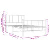 vidaXL Cadre de lit m&eacute;tal sans matelas avec pied de lit noir 75x190 cm