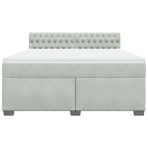 vidaXL Sommier &agrave; lattes de lit et matelas Gris clair 180x200cm Velours