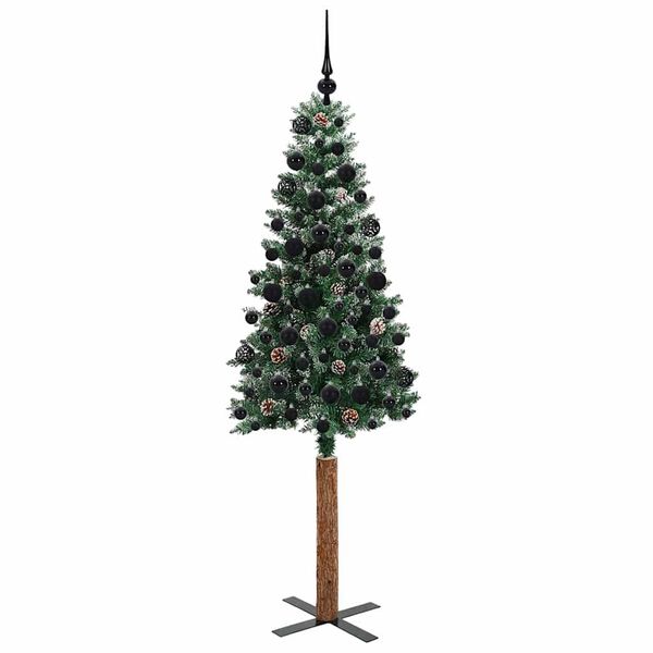 vidaXL Sapin de No&euml;l mince Vert 180 cm PVC et bois de pin massif