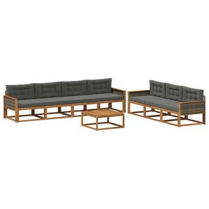vidaXL Ensemble de canap&eacute;s d'ext&eacute;rieur 8 pcs Naturel et Anthracite