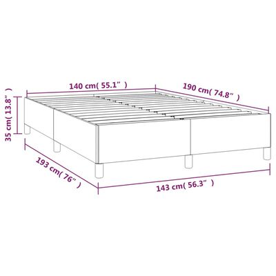 vidaXL Cadre de lit sans matelas gris foncé 140x190 cm velours