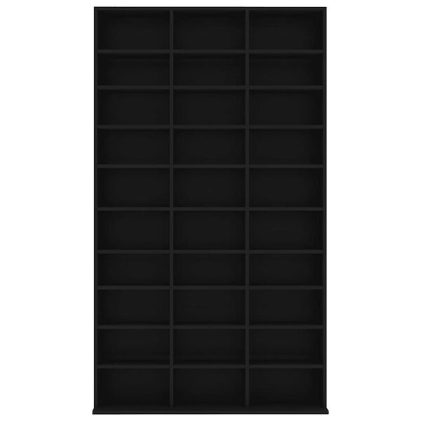 vidaXL Armoire &agrave; CD Noir 102x23x177,5 cm Bois d'ing&eacute;nierie