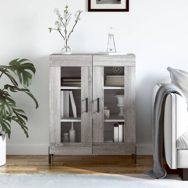 vidaXL Buffet sonoma gris 69,5x34x90 cm bois d'ing&eacute;nierie