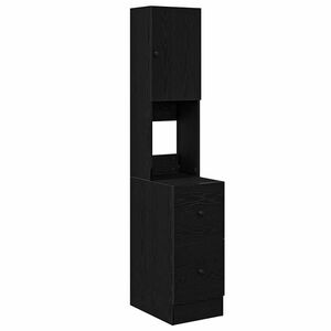 vidaXL Buffet de cuisine avec tiroir Ch&ecirc;ne noir 32 x 50 x 180 cm