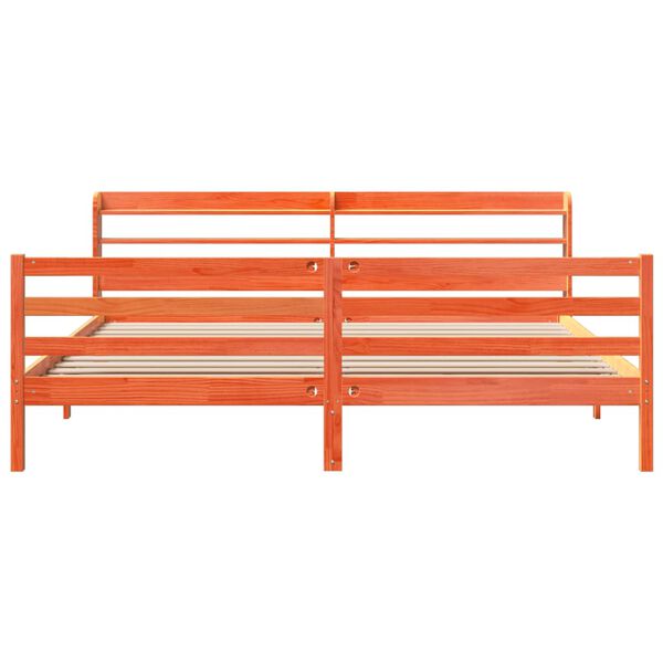 vidaXL Cadre de lit sans matelas cire marron 200x200cm bois pin massif