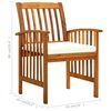 vidaXL Chaises &agrave; manger de jardin lot de 3 et coussins Bois d'acacia