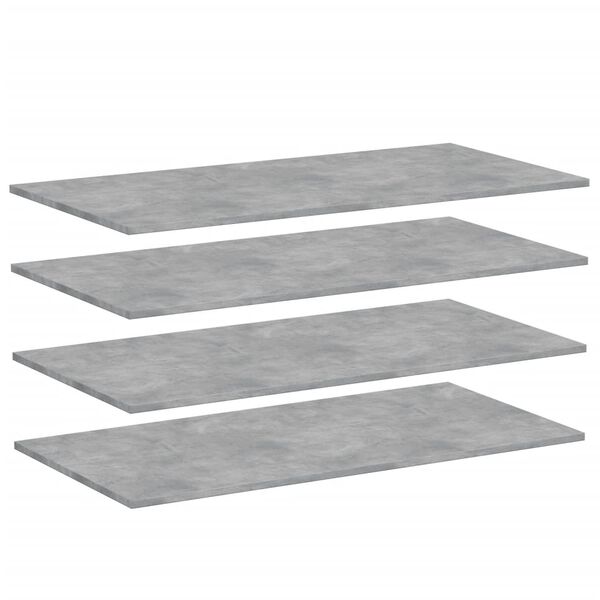 vidaXL Panneaux de biblioth&egrave;que 4 pcs gris b&eacute;ton bois d&rsquo;ing&eacute;nierie