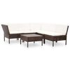 vidaXL Salon de jardin 6 pcs avec coussins R&eacute;sine tress&eacute;e Marron