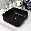 vidaXL Lavabo carr&eacute; C&eacute;ramique Noir 38 x 38 x 13,5 cm
