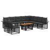 vidaXL Ensemble de canap&eacute; de jardin 11 pc Noir et Gris fonc&eacute; polyrotin