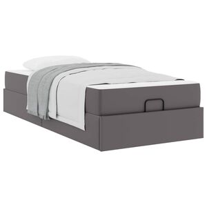 vidaXL Cadre de lit avec matelas Autre 2 pi&egrave;ces Gris PVC