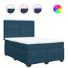 vidaXL Sommier &agrave; lattes de lit et matelas bleu 160x200 cm velours