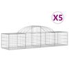 vidaXL Paniers &agrave; gabions arqu&eacute;s 5 pcs 200x50x40/60 cm fer galvanis&eacute;