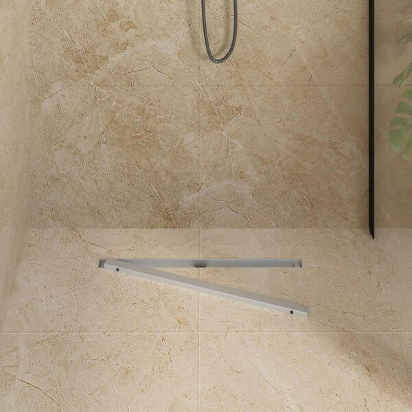 vidaXL &Eacute;vacuation de douche &agrave; 360&deg; avec mod&egrave;le slim Argent&eacute; 60 cm