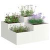 vidaXL Cache-pot de jardin Blanc 100 x 100 x 48 cm Acier