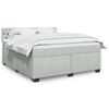 vidaXL Sommier &agrave; lattes de lit et matelas Gris clair 180x200cm Velours