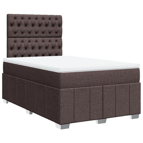 vidaXL Sommier &agrave; lattes de lit avec matelas Marron fonc&eacute; 120x200 cm