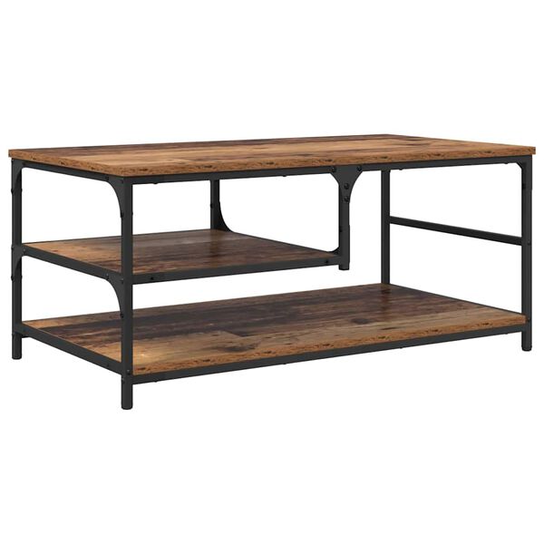 vidaXL Table basse Bois Ancien 90 x 49 x 40 cm Bois d'ing&eacute;nierie