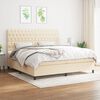vidaXL Sommier &agrave; lattes de lit avec matelas Cr&egrave;me 200x200 cm Tissu