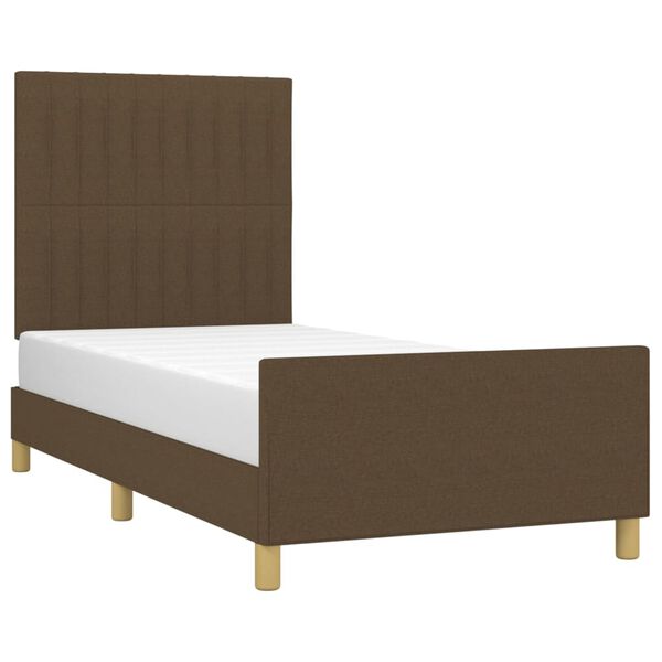 vidaXL Cadre de lit sans matelas marron fonc&eacute; 80x200 cm tissu