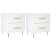 vidaXL Tables de chevet 2 pcs blanc 40x35x47,5 cm bois d&rsquo;ing&eacute;nierie