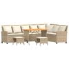 vidaXL Salon de jardin avec coussins forme de L 4 pcs beige polyrotin