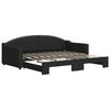 vidaXL Lit de jour avec lit gigogne noir 90x190 cm tissu