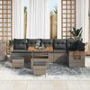 vidaXL Ensemble de canap&eacute; de jardin avec coussin 11 pcs Gris polyrotin